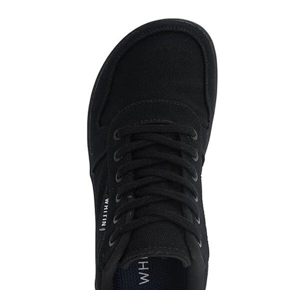 Whitin Mens Size 13W Wide Toe Box Black Canvas Lace Up Zero Drop Sneaker Shoes - Picture 4 of 6